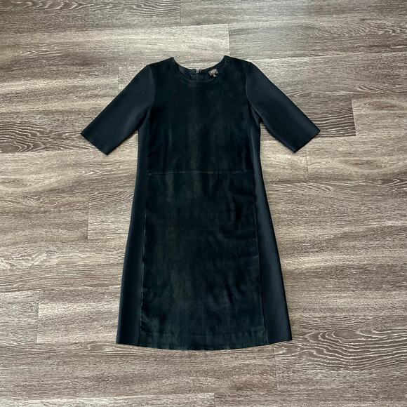 GUC PAUW AMSTERDAM Black Wool Sheep Skin Dress Size 3 LBD Quiet Luxury - Picture 1 of 14